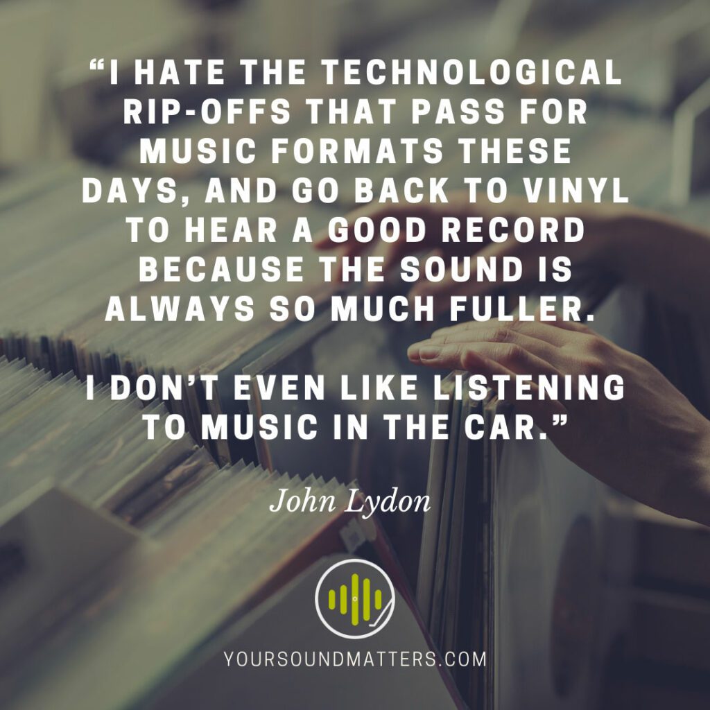 Top vinyl record quotes. John Lydon.