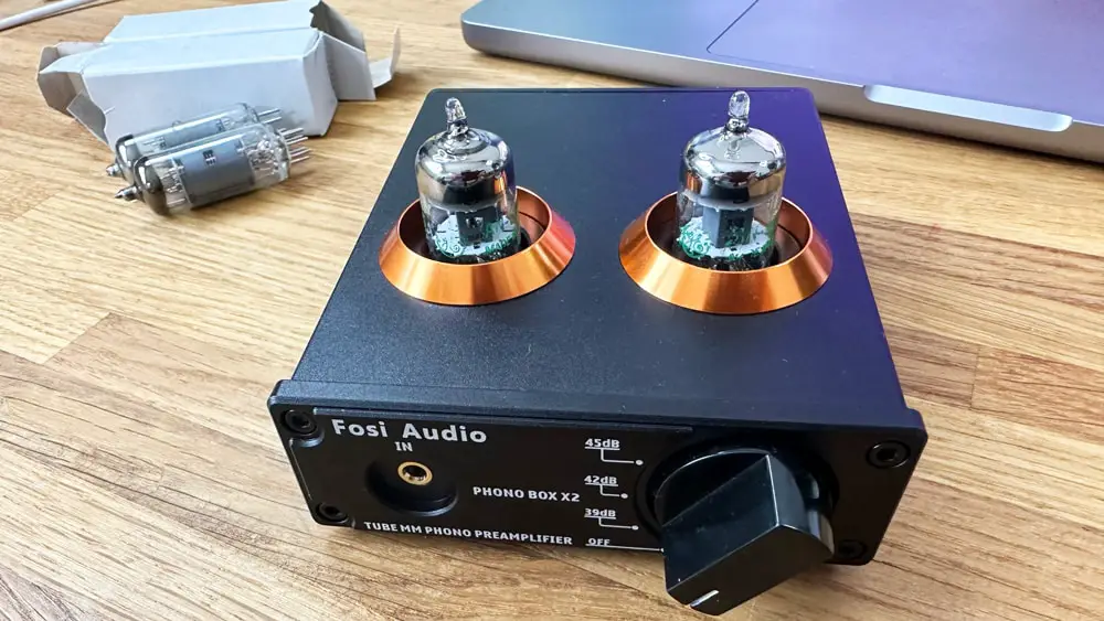 Fosi Audio Preamplificador de teléfono Box X2 para preamplificador de  fonógrafo de tocadiscos MM con Gain Gear Mini estéreo de audio Hi-Fi