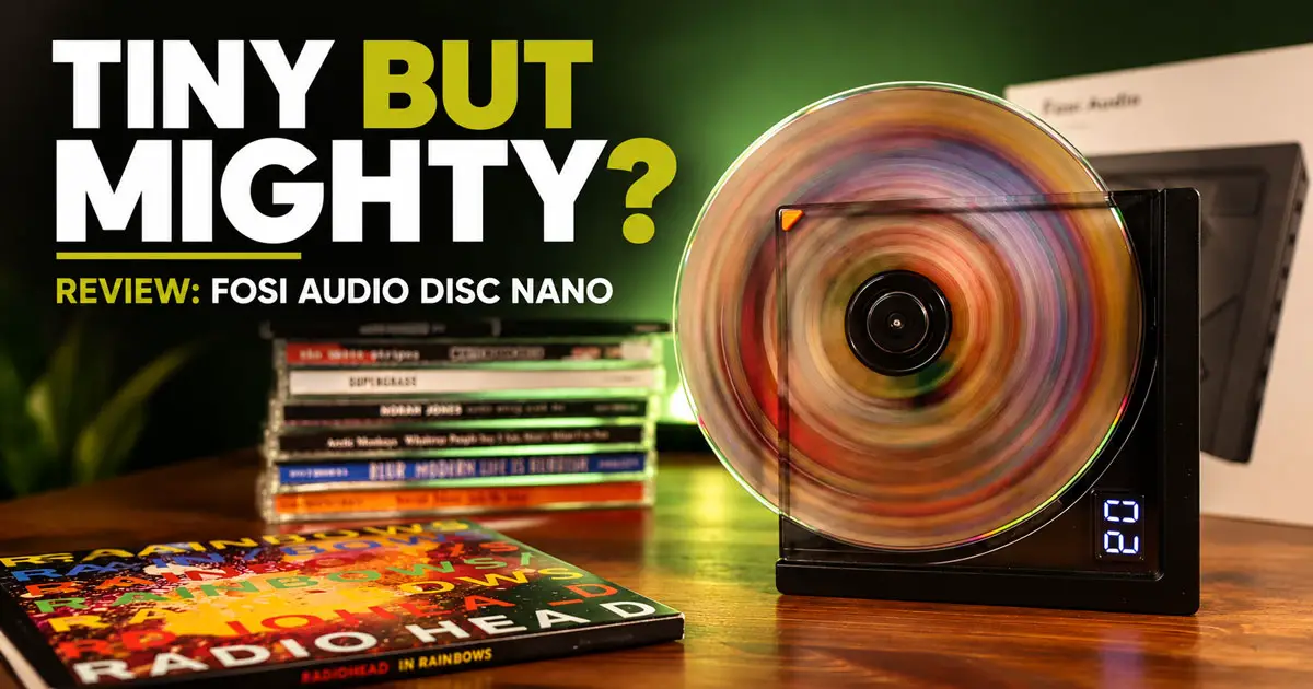 Featured image for “Fosi Audio DISC Nano Review: A Portable CD Player Worth Buying?”